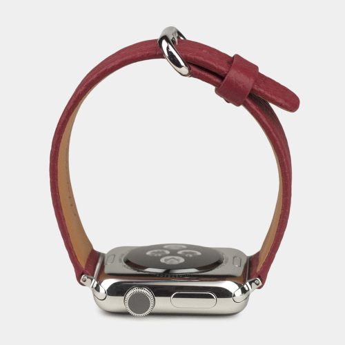 Ремешок для Apple Watch 40/41/42 mm из кожи теленка, вишневого цвета