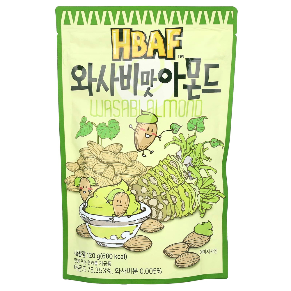 HBAF, Васаби с миндалем, 120 г (4,23 унции)