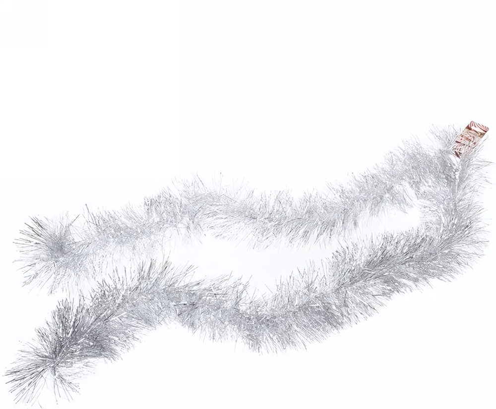 Мишура 2 м 13 см "Искристое сияние", Серебро (Серпантин)