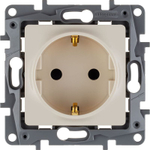 Розетка 1-м СП Etika 16А IP31 250В 2P+E с заземл. защ. шторки немецк. стандарт винтов. клеммы механизм сл. кость IEK 672322
