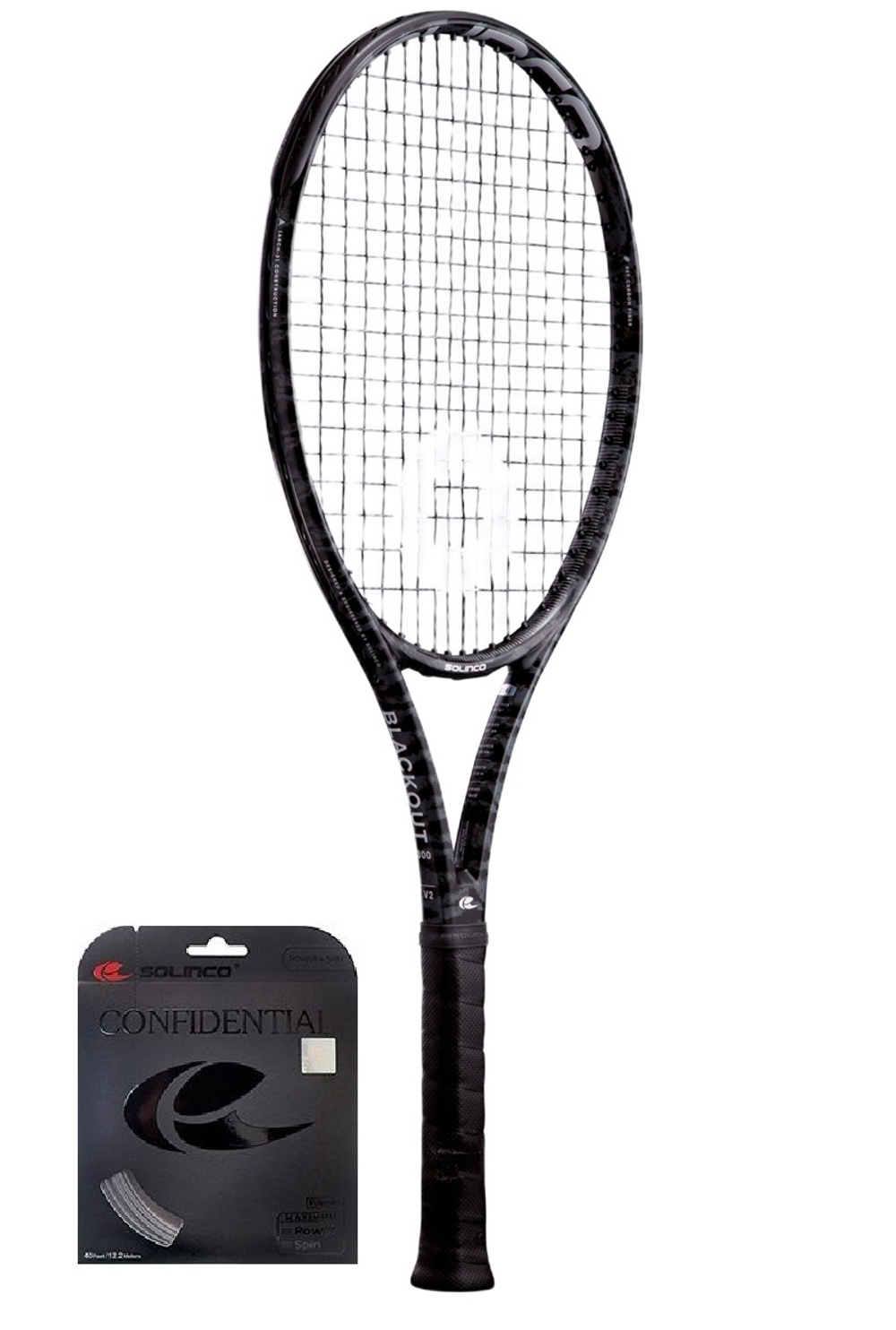Теннисная ракетка Solinco Blackout V2 Camo 300 + струны