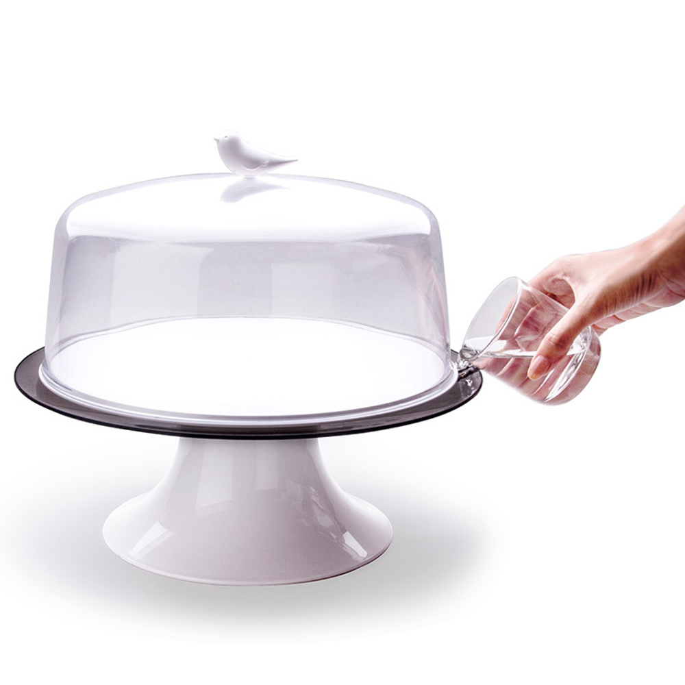 Тортовница sparrow, белый декор