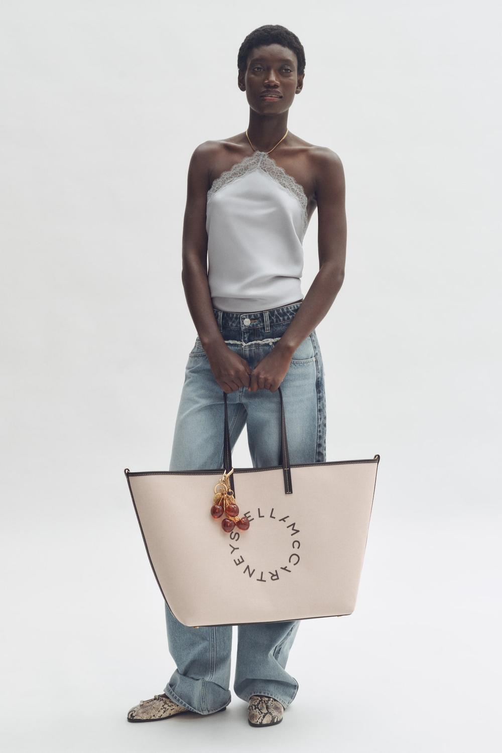 H&M - Stella McCartney Большая холщовая сумка-тоут, бежевый