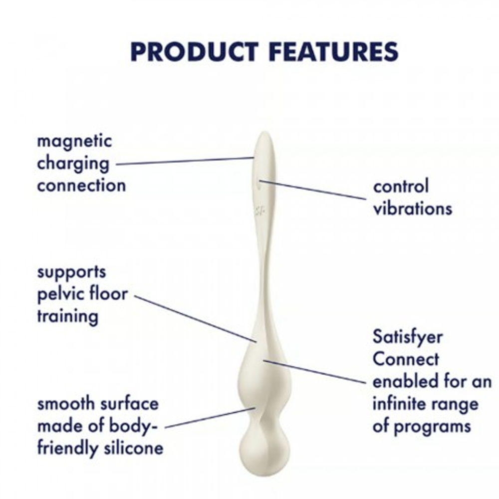 Тренажер для интимных мышц с вибрацией Satisfyer Love Birds 1 белый (Connect App)