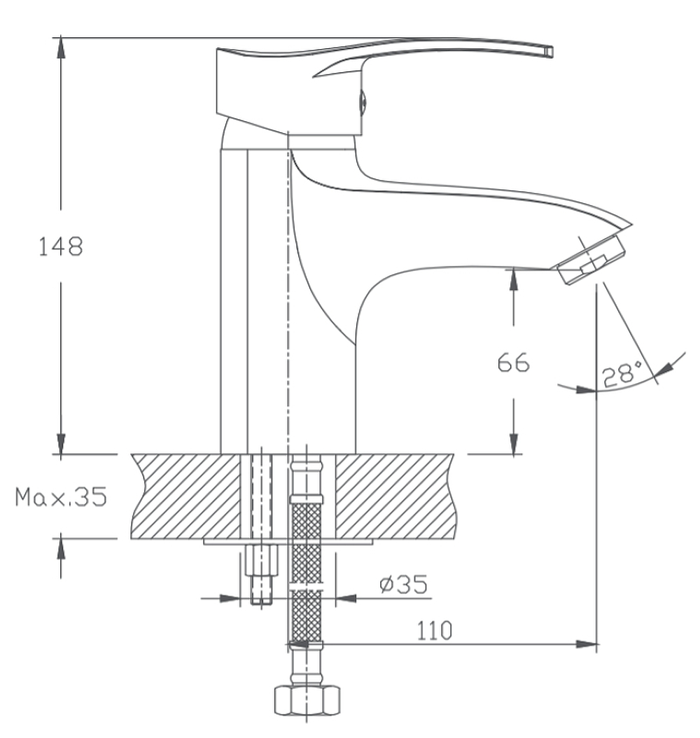 Смеситель для умывальника Haiba HB1070