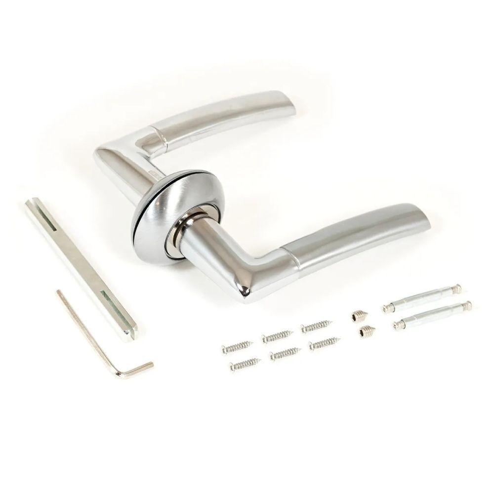 Ручка дверная Аллюр, СТАРК SC/CP (1492), 00010916, матовый хром, хром