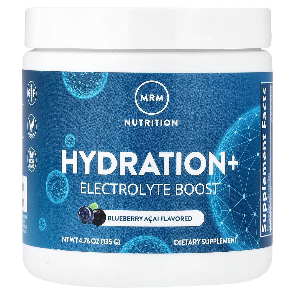 MRM Nutrition, Hydration + Electrolyte Boost, голубика и асаи, 135 г (4,76 унции)
