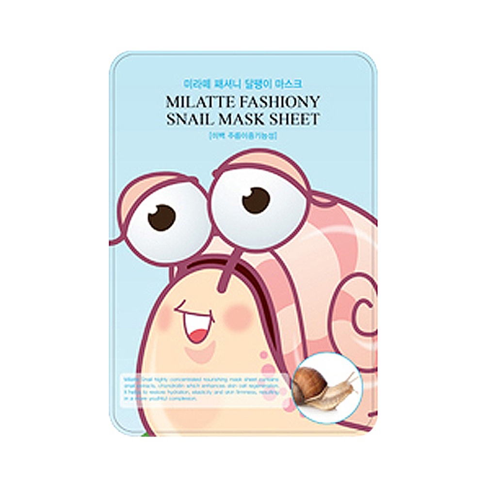Маска на тканевой основе для лица улиточная MILATTE FASHIONY SNAIL MASK SHEET 21гр