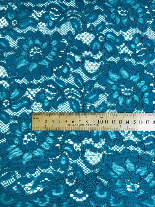 Кружевное полотно, кордовое, бирюза