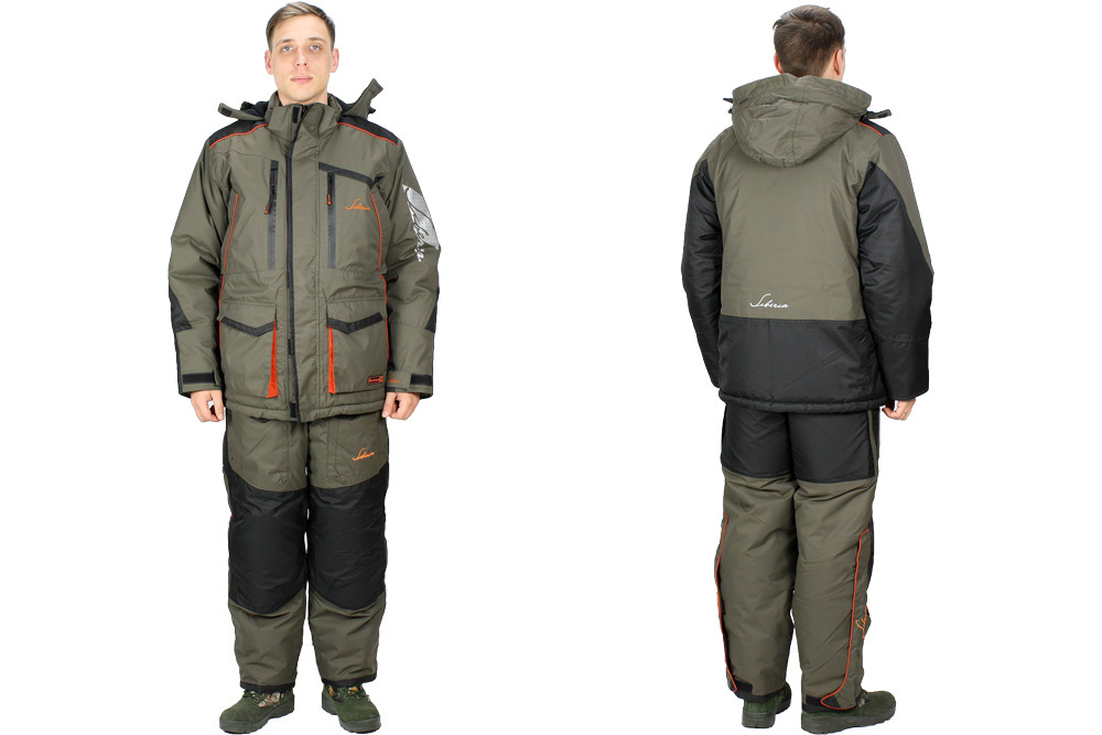 Костюм зимний SIBERIA ЗИМА ТК.BREATHABLE ЦВ.ХАКИ/ЧЕРНЫЙ