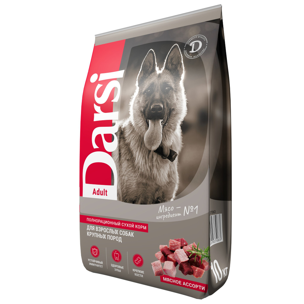 Сухой корм Darsi Adult для собак крупных пород мясное ассорти 10 кг