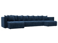 Диван П-образный Лига-052 НПБ Лонг, BRUT 11 ВЕЛЮР синий