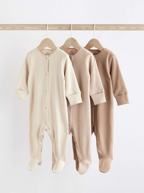 Комбинезон / Cлип для малышей Next 631-259, 3 шт., Бежевый, Коричневый