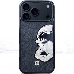 Эксклюзивный чехол iPhone авиация из ювелирного сплава - Euphoria HM Premium Fighter bomber - натуральная кожа, металл