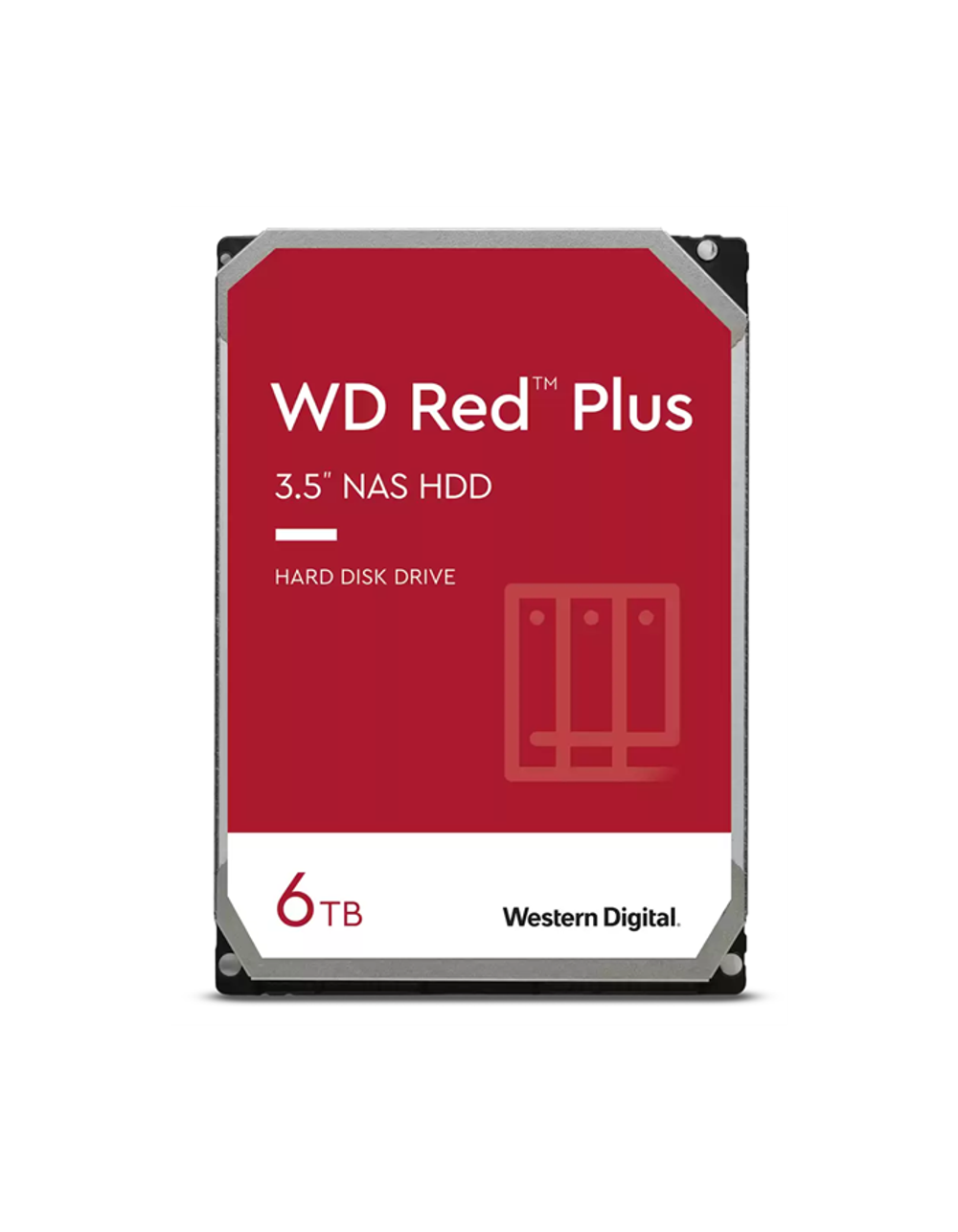 Western Digital Red Plus NAS HDD 3.5" SATA 6Tb, 5400RPM, 256MB buffer, CMR, WD60EFPX, 1 year