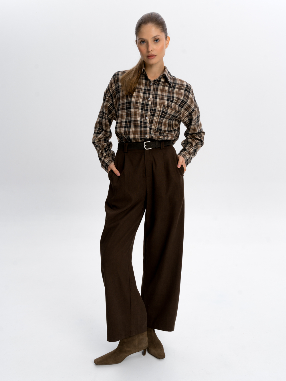 Рубашка в мелкую клетку