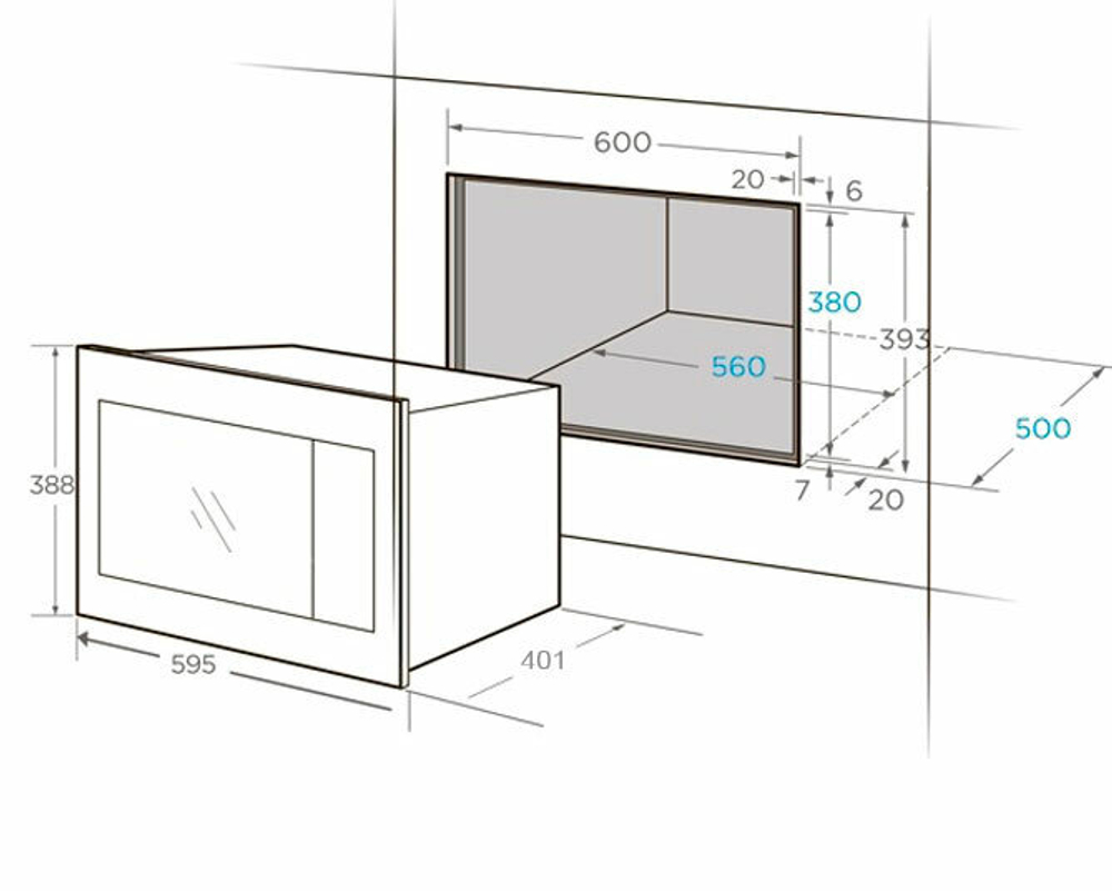 Микроволновая печь встраиваемая Midea MI10250GBX