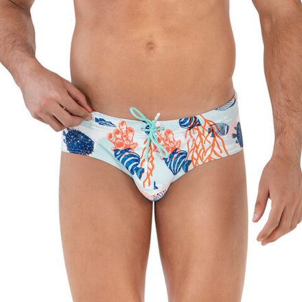Мужские плавки голубые с принтом Clever Moda ACUATIC SWIMSUIT BRIEF 164407