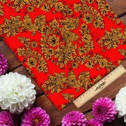 Ткань барби народная роспись хохлома