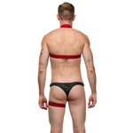 Мужской черно-красный костюм «Танцор» (Размер: S-M) (Цвет: черный с красным)