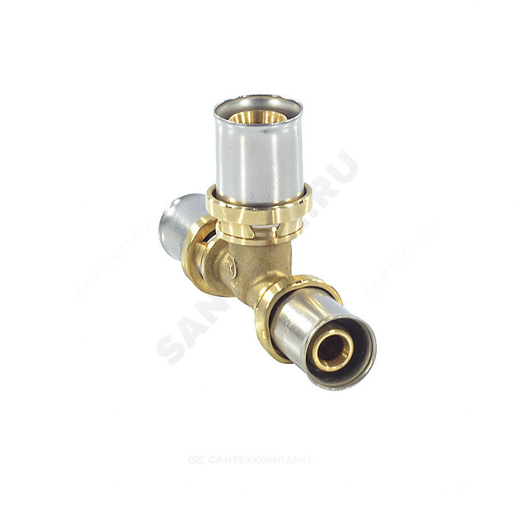 Тройник переходной для МП/PE-X труб латунь пресс Дн 16х20х16 RM151 Giacomini RM151Y045
