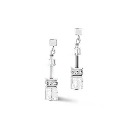 Серьги Coeur de Lion White-Silver 3018/21-1417