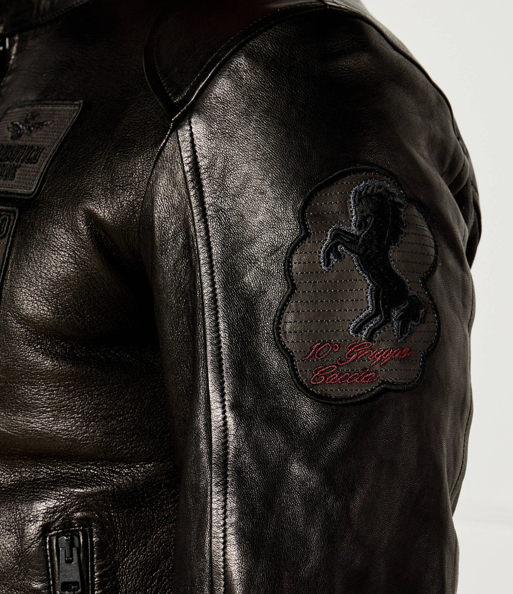 Кожаная куртка MOTOCICLISTA Aeronautica Militare - черный(PN954PL147)