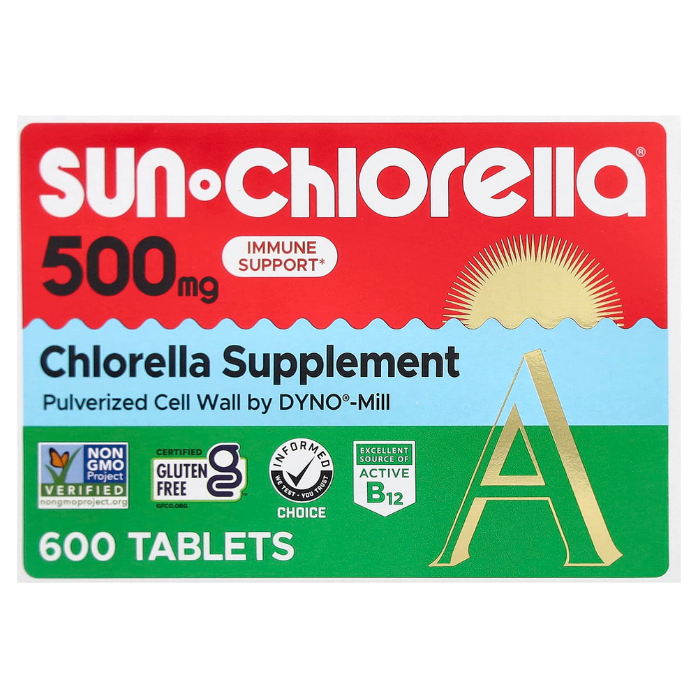 Sun Chlorella, добавка с хлореллой, 500 мг, 600 таблеток