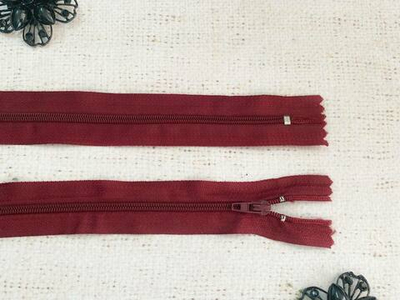 Молния брючная спираль, автомат, L 19 см, Т3, н/р, бордовый