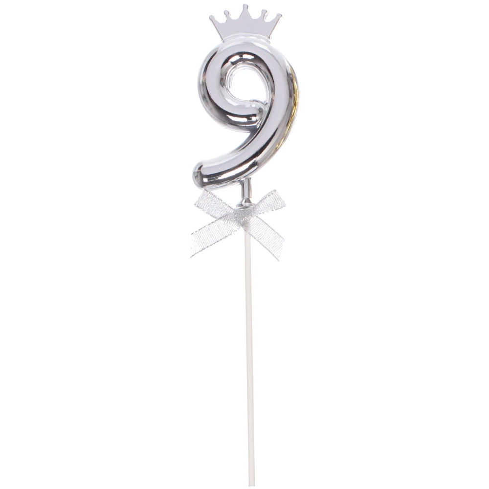 Топпер Цифра Королевский вечер «9» 22 см, микс
