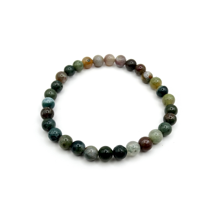 Браслет Яшма разноцветная (зеленый, коричневый) шар 6 мм