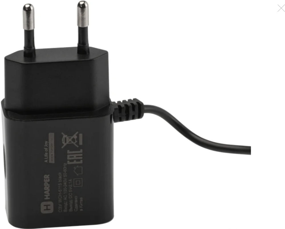 Зарядное устройство HARPER WCH-5115, с кабелем Apple Lightning, защита от перегрузок, 5 В