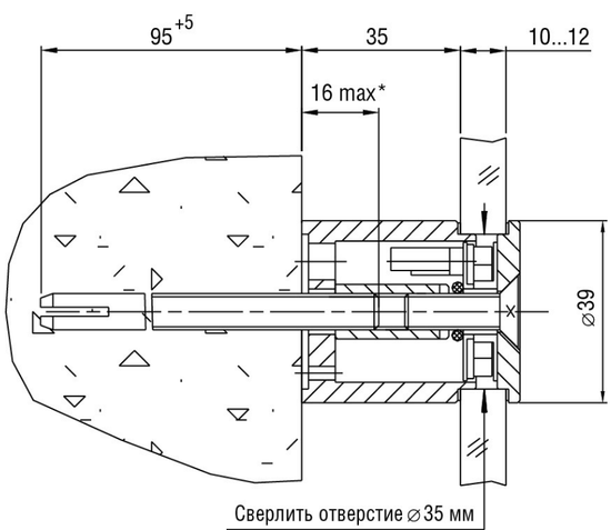 Держатель для светодиодной матрицы 7.102 для подсветки стекла/оргстекла