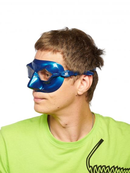 Маска Salvimar INCREDIBILE, голубой силикон/прозрачные линзы