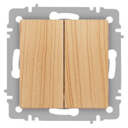 Выключатель Intro Accent 6-104-11 двойной, 10А-250В, IP20, СУ, AL/CU, сосна