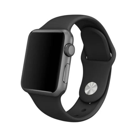 Силиконовый ремешок Apple Watch, 42/44/45, S/M, черный