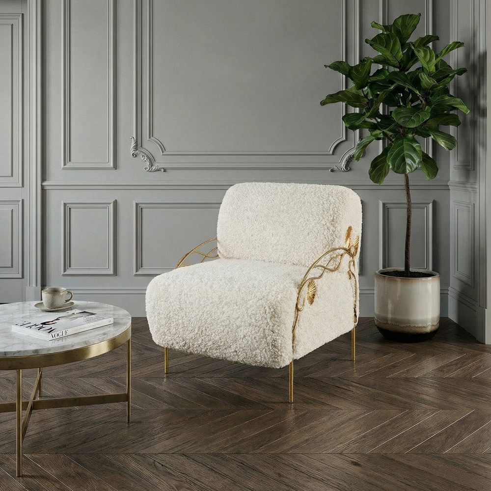 Кресло Нимфея Молоко Бронза