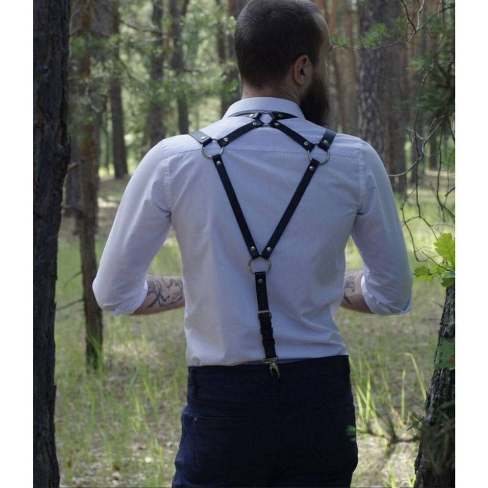 Мужская сбруя (портупея) черная Romeo Rossi 9104