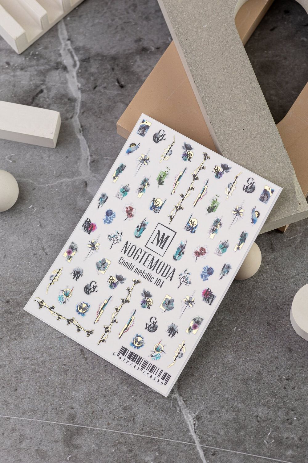 Nogtemoda Наклейки для ногтей Metallic 104