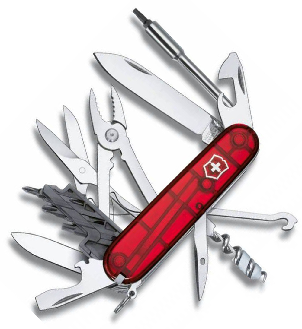 Нож Victorinox CyberTool, 91 мм, 34 функции, полупрозрачный красный