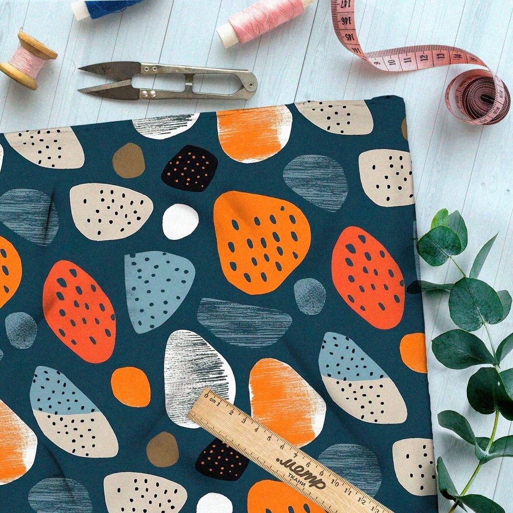 Ткань премиум атлас разноцветные каскады