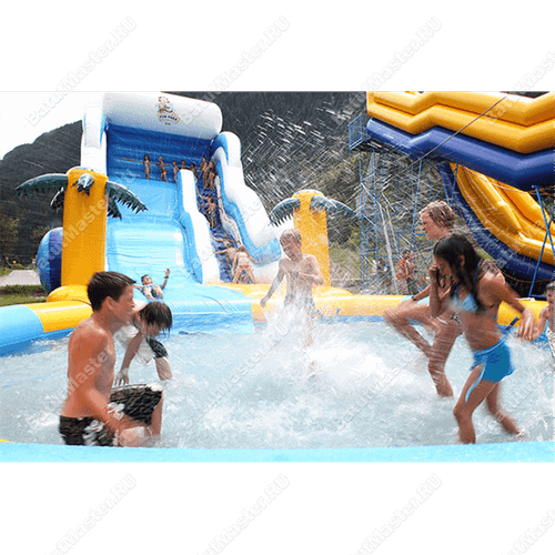 Надувной батут с бассейном «Пляжный оазис», 15*6.5*6.5 м