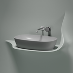 Умывальник чаша накладная овальная (цвет Серый Матовый) Element 610x385x140мм