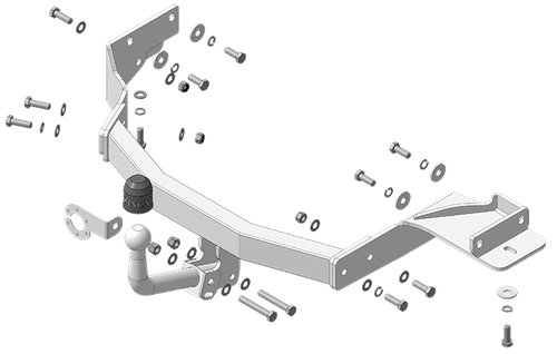 ОЦИНКОВАННЫЙ фаркоп на Kia Sorento 2020-, Hyundai Santa Fe 2021- арт.ZK101A