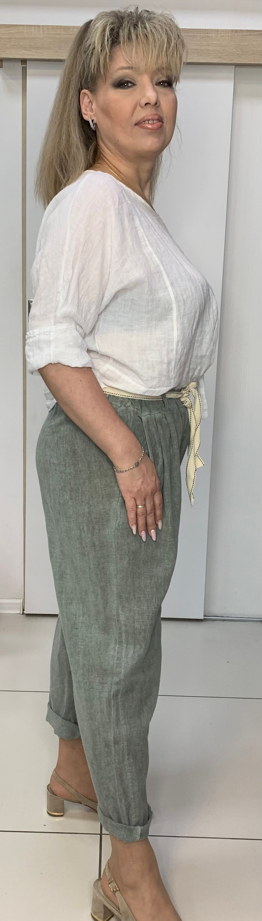 Летние итальянские брюки-момы на резинке