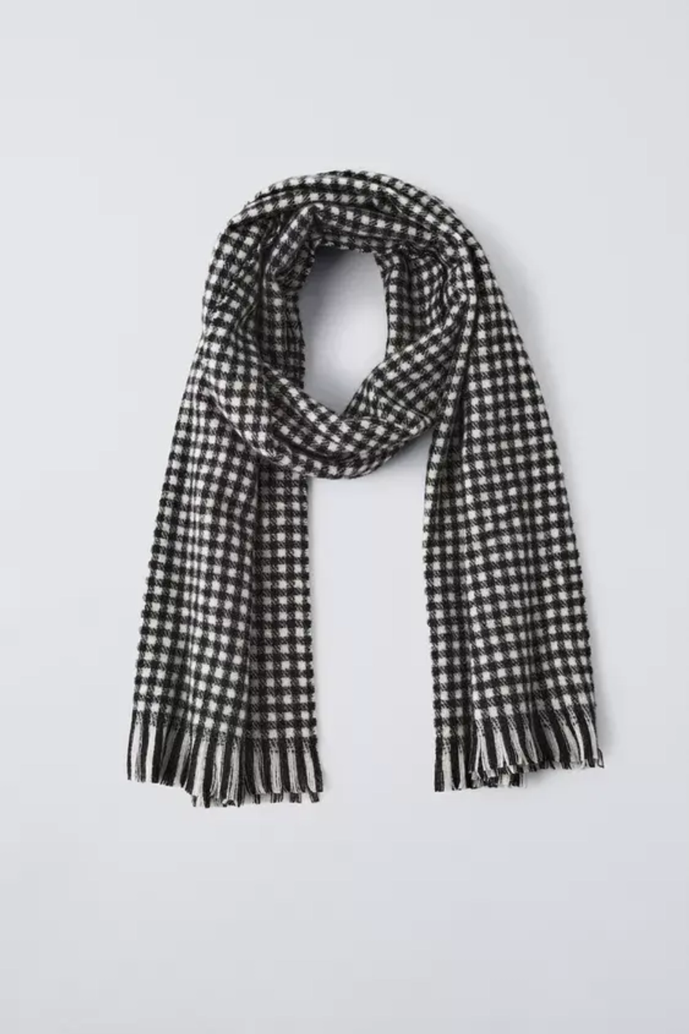 ZARA ШАРФ В КЛЕТКУ ВИШИ, ЧЕРНЫЙ