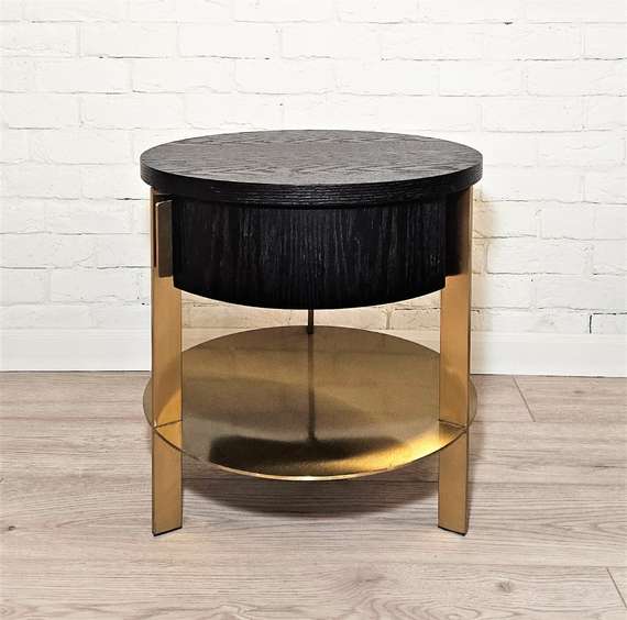 Прикроватная тумбочка/столик Stone с полкой и ящиком