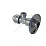Кран латунь бытовой хром угловой G1/2"х3/4" Ру10 НР переходной маховик с отражателем Icma 90519AE07
