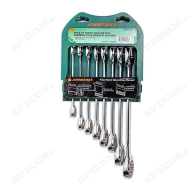 Набор ключей гаечных комбинированных трещоточных на держателе, 8-19 мм, 8 предметов Jonnesway W45308S