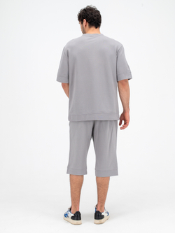 Костюм хлопковый с шортами. Грей